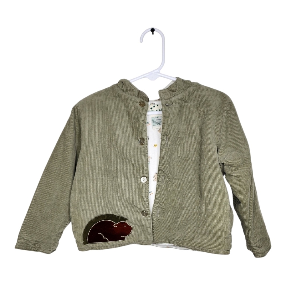 3 Piece Set Harry & Me Corduroy Overalls,  Long Sleeve Shirt Hood Jacket Sz 24M - Picture 8 of 17